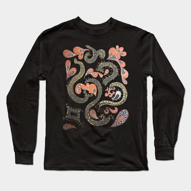 Snakes & Paisleys Long Sleeve T-Shirt by Barschall